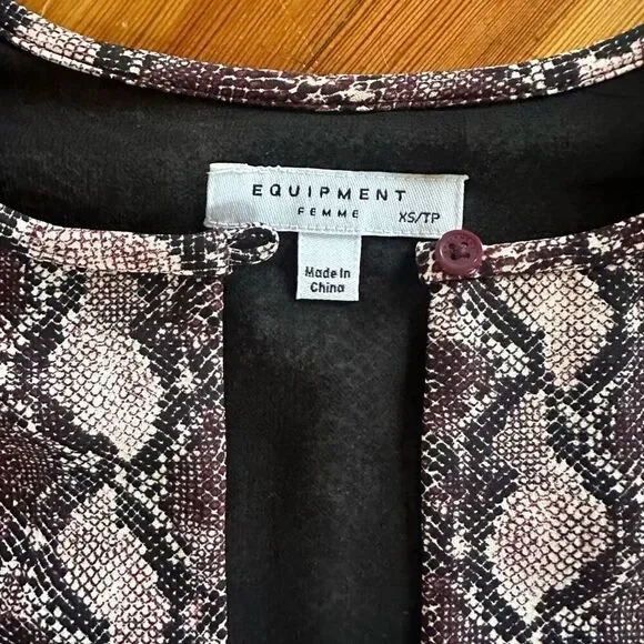 Equipment NWT Bonnie Dress in Snakeskin Tawny Port Multi Size XS - Picture 5 of 6